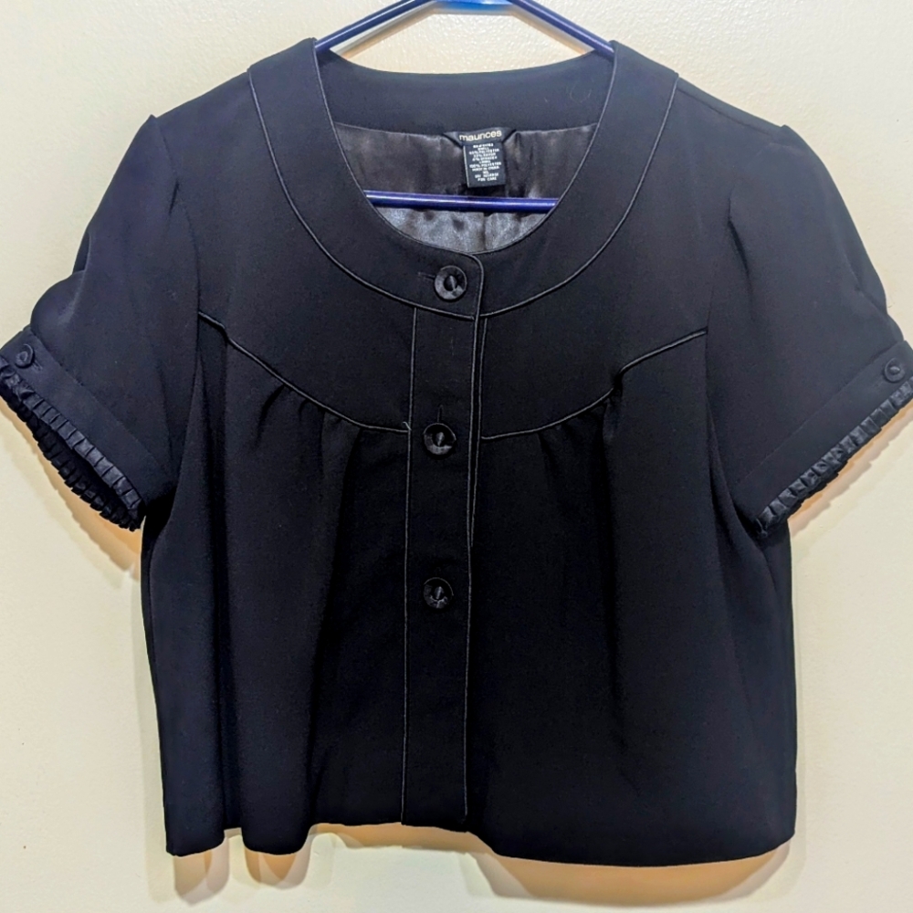 Maurices women's black short sleeve dress jacket size XL